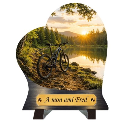 Plaque funéraire cœur Vélo | Artis Funéraire