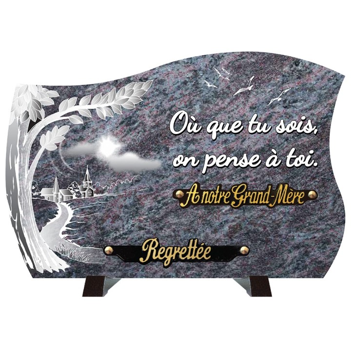 Plaque compogranit Chemin église | Artis Funéraire