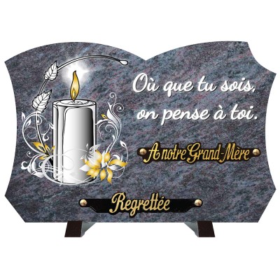 Plaque compogranit Bougie | Artis Funéraire