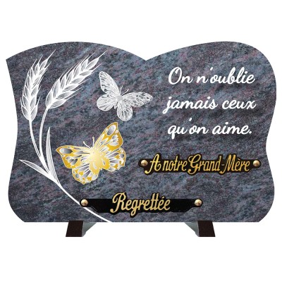 Plaque compogranit Papillon | Artis Funéraire