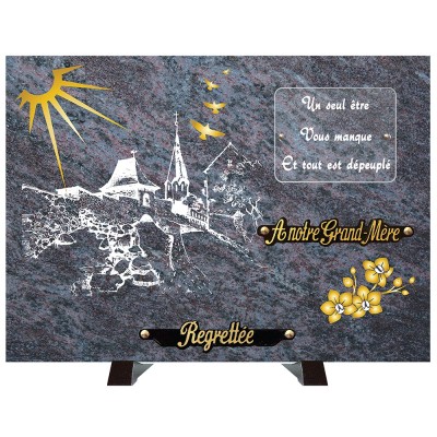 Plaque compogranit Village église | Artis Funéraire