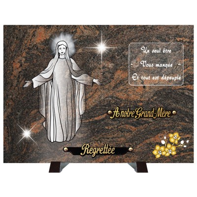 Plaque compogranit Vierge | Artis Funéraire