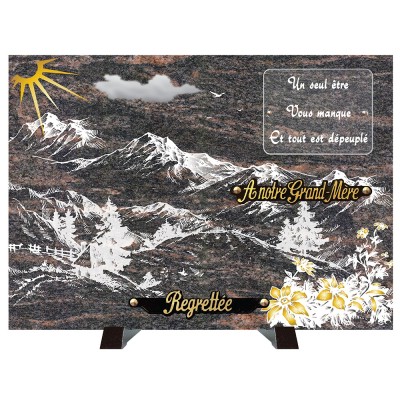 Plaque compogranit Montagnes | Artis Funéraire