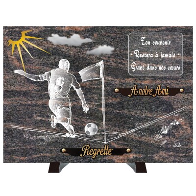 Plaque compogranit Football | Artis Funéraire