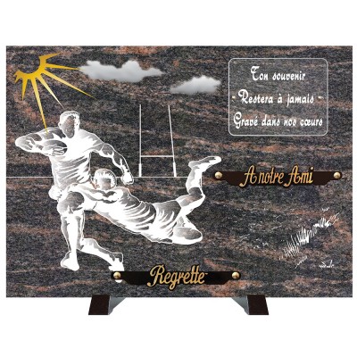 Plaque compogranit Rugby Himalaya Blue | Artis Funéraire