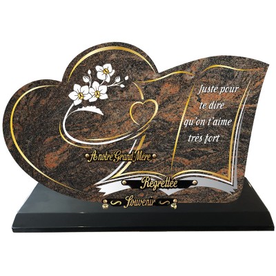 Compogranit Prestige Cœur livre fleurs socle | Artis