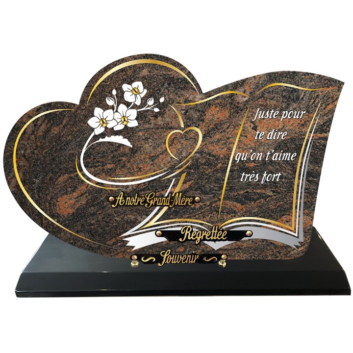 Compogranit Prestige Cœur livre fleurs socle | Artis