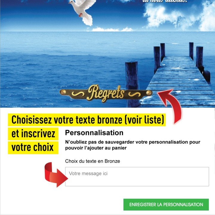 Plaque funéraire Ponton et mer | Artis