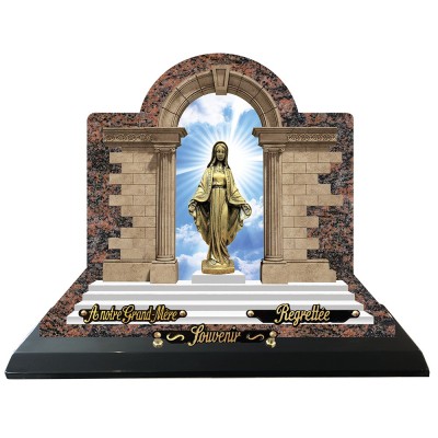 Compogranit Prestige Vierge socle | Artis Funéraire