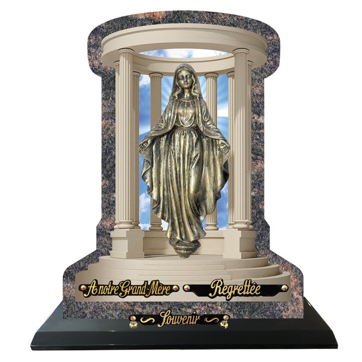 Compogranit Prestige Vierge colonne socle | Artis Funéraire