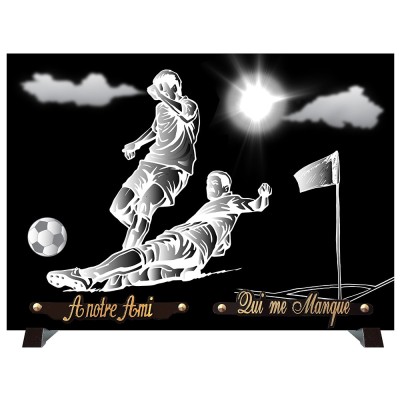 Plaque funéraire monochrome Football | Artis Funéraire
