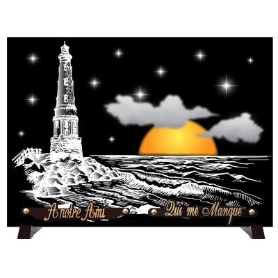 Plaque funéraire monochrome Phare | Artis Funéraire