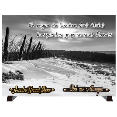 Plaque funéraire monochrome Plage sable | Artis Funéraire