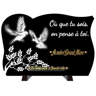 Plaque funéraire monochrome Colombes texte | Artis Funéraire