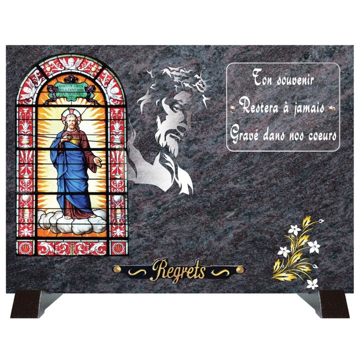 Plaque funéraire COMPOGRANIT Vitrail | Artis