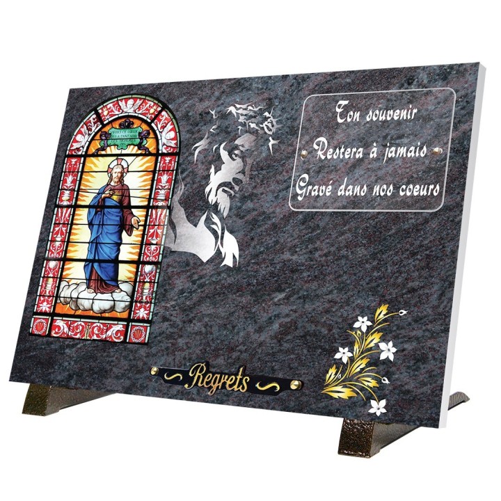 Plaque funéraire COMPOGRANIT Vitrail | Artis