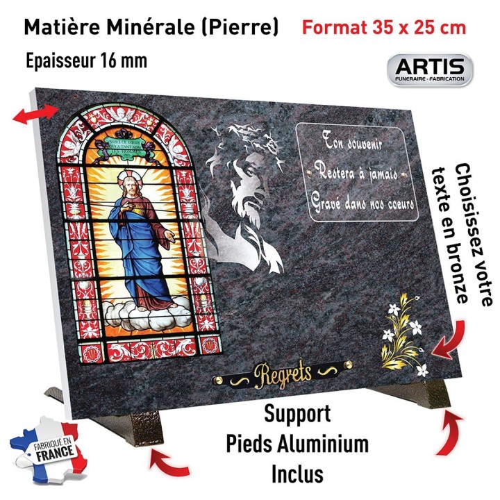 Plaque funéraire COMPOGRANIT Vitrail | Artis