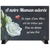 Plaque Funéraire roses blanches 35 x 25 cm