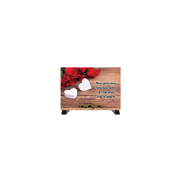 Plaque funéraire Cœur et roses rouges | Artis