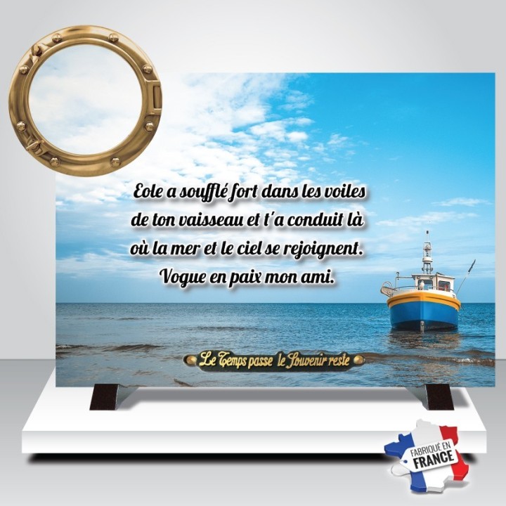 Plaque funéraire Mer et Bateau | Artis