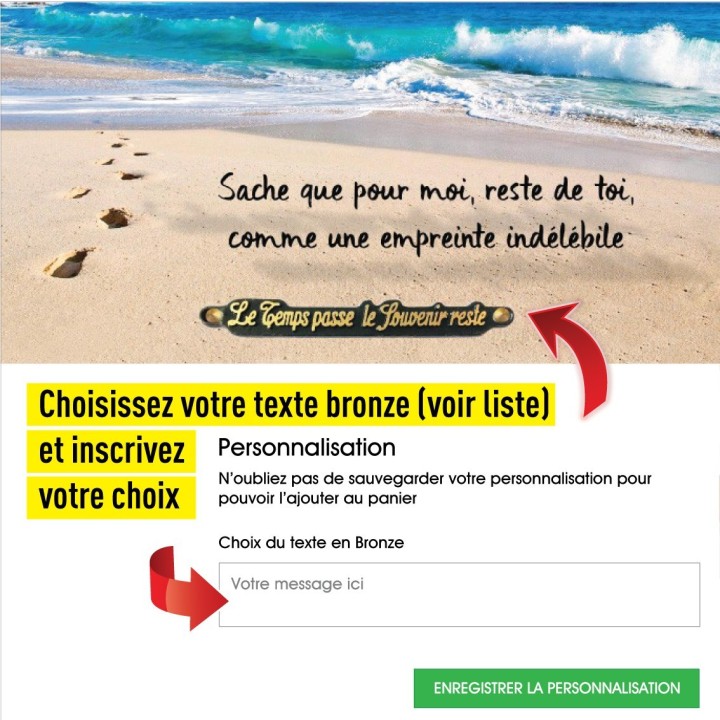 Plaque funéraire pas sur la plage | Artis