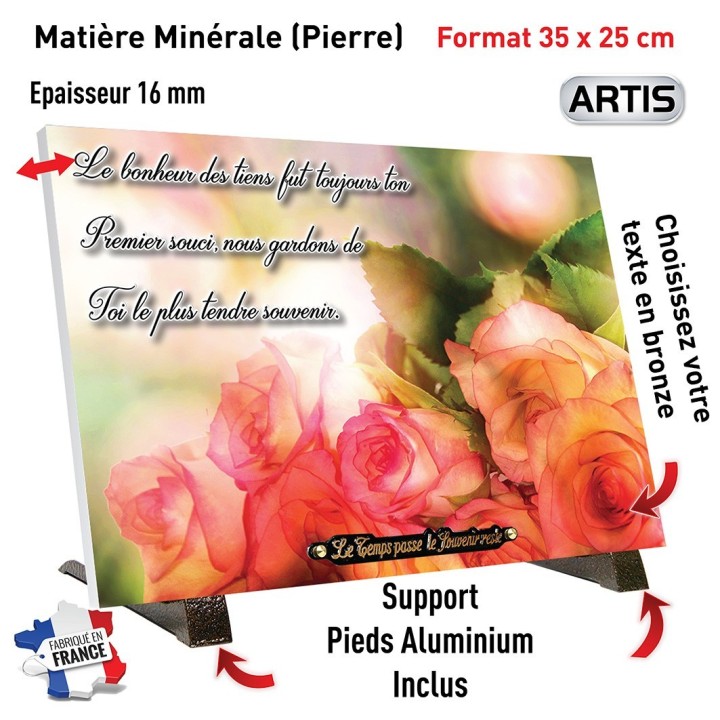 Plaque funéraire Roses | Artis