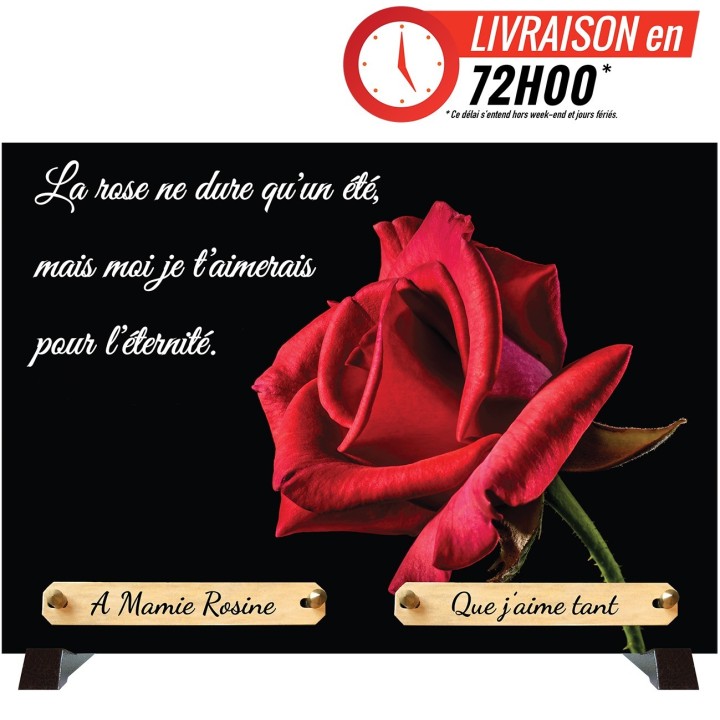 Plaque funéraire roses rouge | Artis