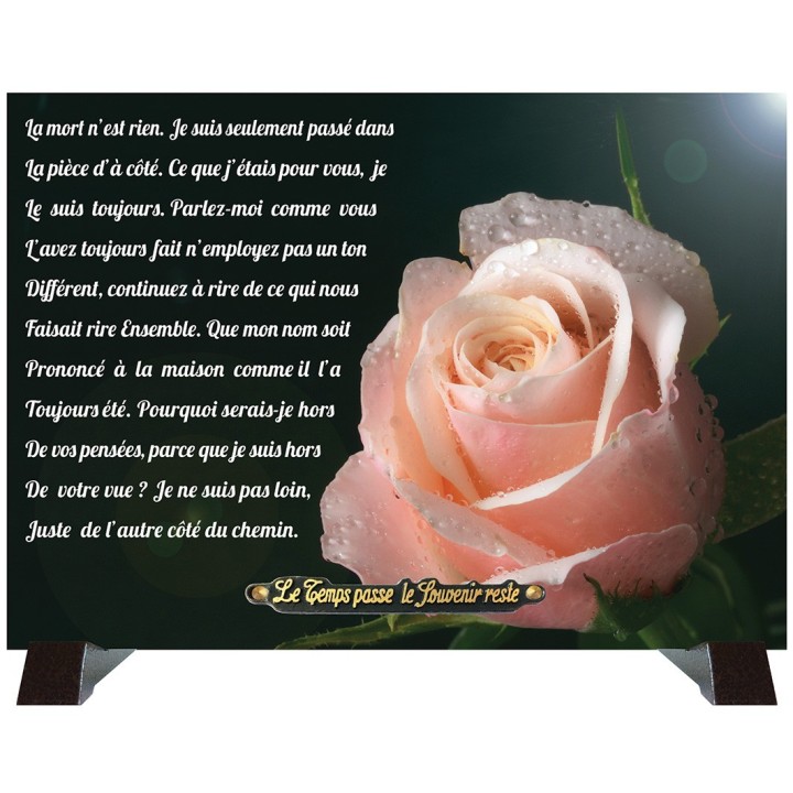 Plaque funéraire Rose 25 × 35 cm | Artis