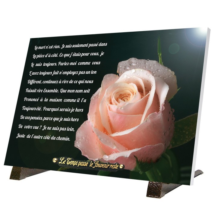 Plaque funéraire Rose 25 × 35 cm | Artis