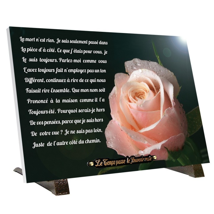 Plaque funéraire Rose 25 × 35 cm | Artis
