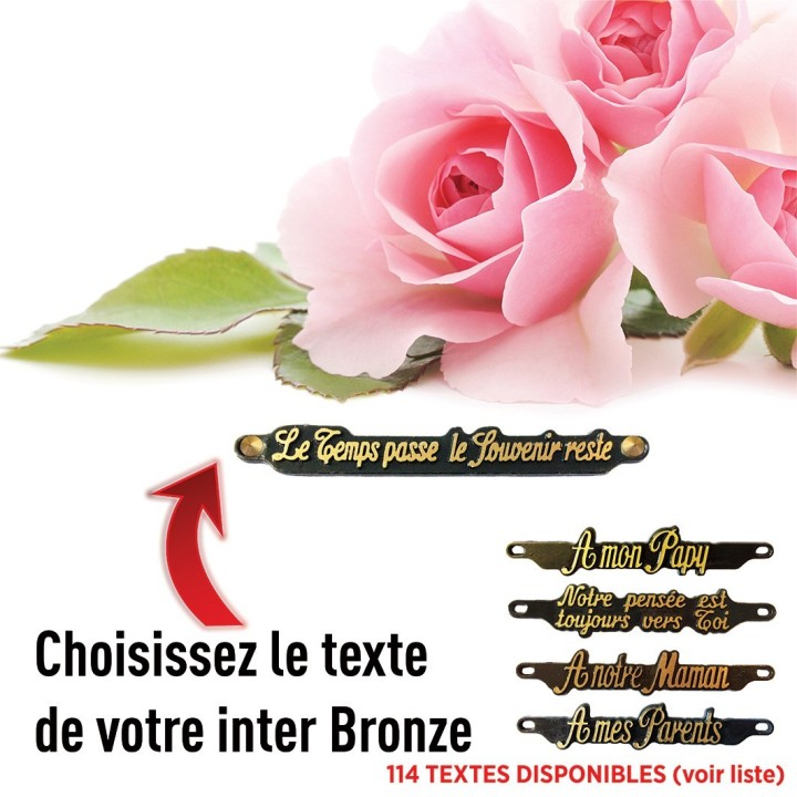 Plaque funéraire 3 roses 25 × 35 cm | Artis