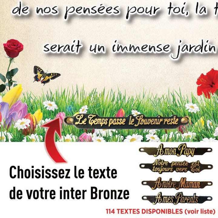 Plaque funéraire Jardin de Fleurs | Artis