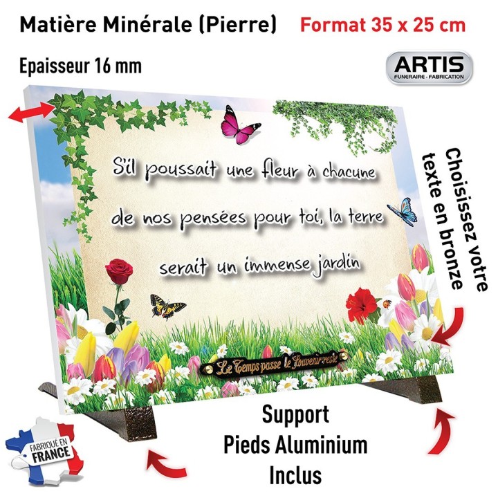 Plaque funéraire Jardin de Fleurs | Artis