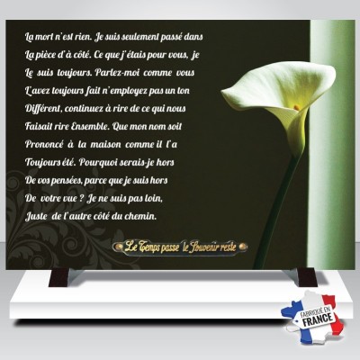 Plaque funéraire fleur Arum | Artis