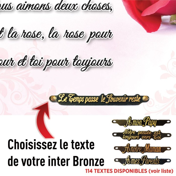 Plaque funéraire rose éclat | Artis