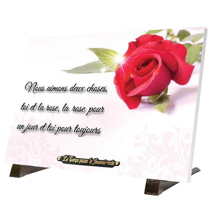 Plaque funéraire rose éclat | Artis