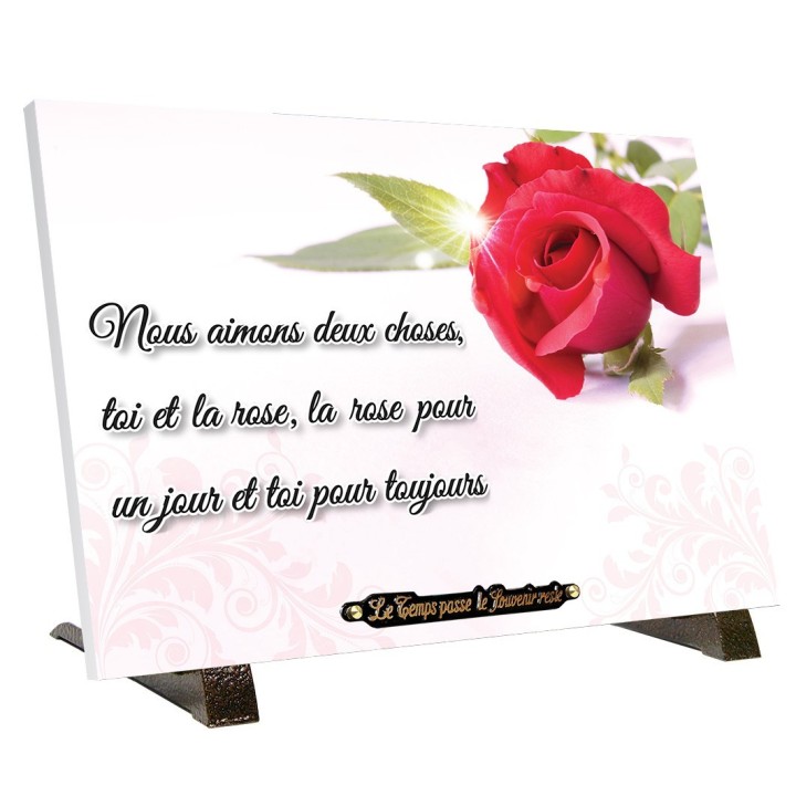 Plaque funéraire rose éclat | Artis