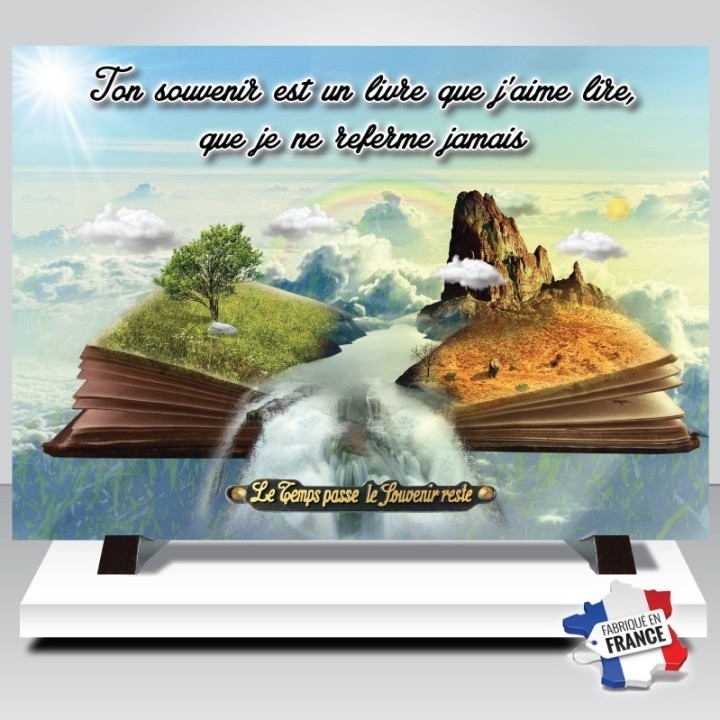 Plaque funéraire Livre Ouvert | Artis