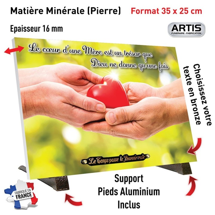 Plaque funéraire Le cœur d'une Mère... | Artis