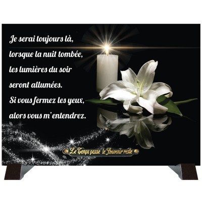 Plaque funéraire Bougies et Lys | Artis