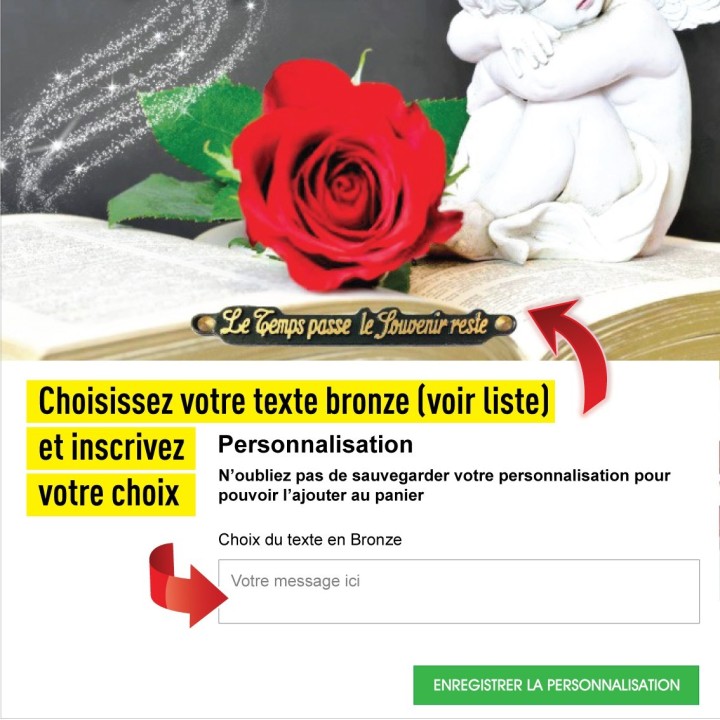 Plaque funéraire Une Rose rouge et un ange | Artis