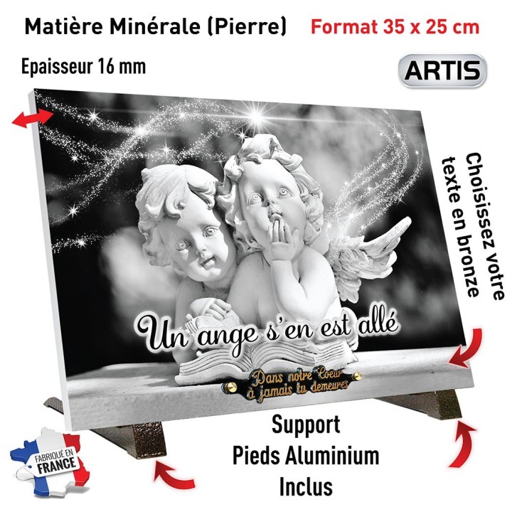 Plaque funéraire Deux anges | Artis