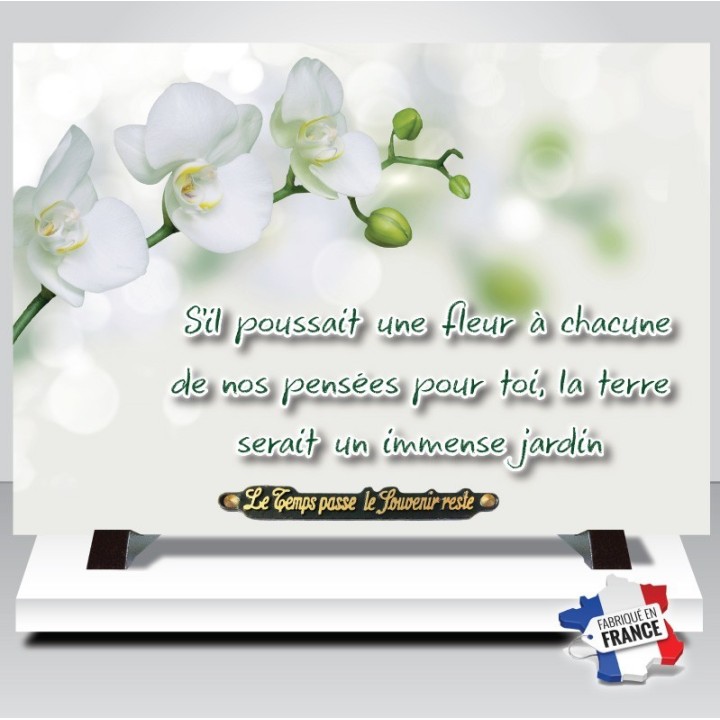 Plaque funéraire Orchidée blanche | Artis