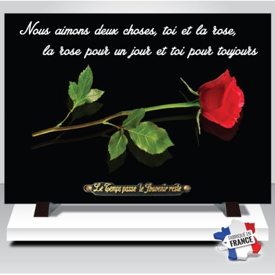 Plaque funéraire Rose rouge 25 × 35 cm | Artis