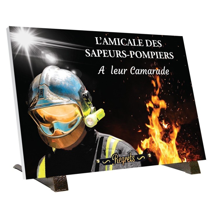 Plaque funéraire Hommage Pompier | Artis