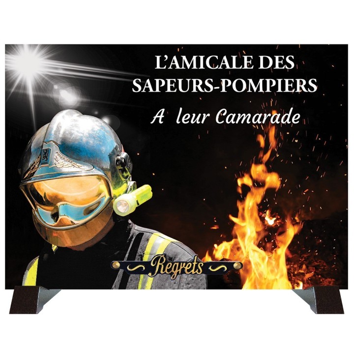 Plaque funéraire Hommage Pompier | Artis