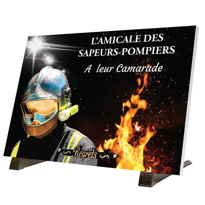 Plaque funéraire Hommage Pompier | Artis