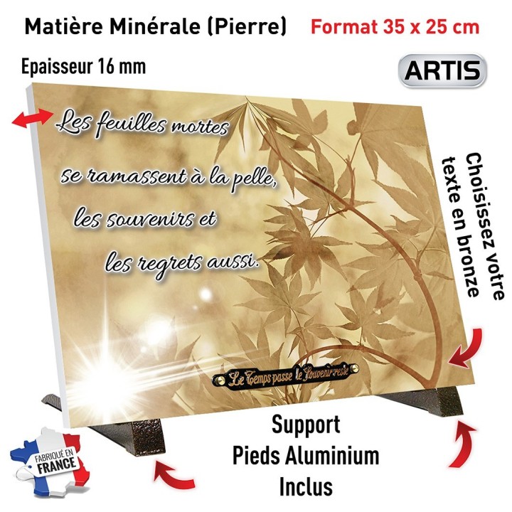 Plaque funéraire Les feuilles mortes | Artis