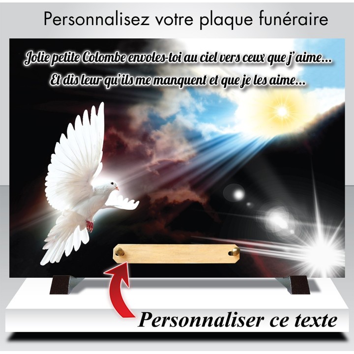 Plaque funéraire Colombe SLC collection 078 | Artis