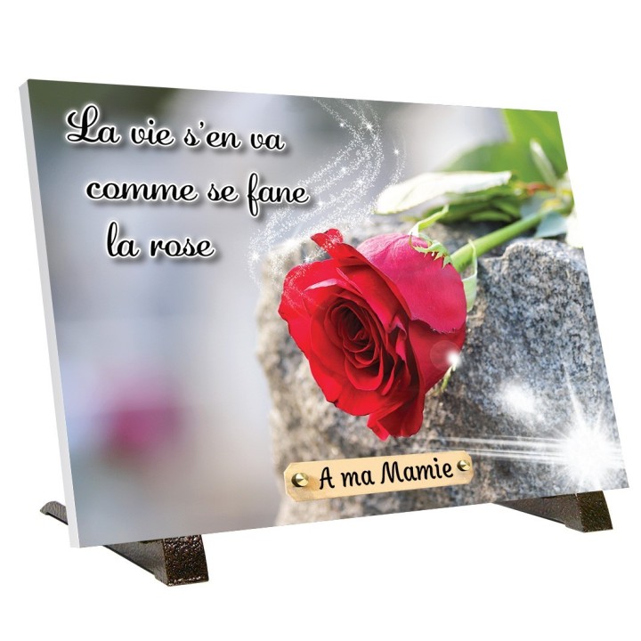 Plaque funéraire Rose personnalisable | Artis